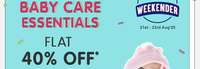 [Today Only] Babyhug Weekender - Flat 40% Off on Baby Care Essentials at FirstCry.com