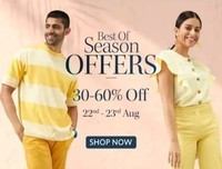 Last Day - Myntra Best Of Season Offer 30% To 60% Off + 10% Extra Cashback With Payzapp