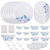 Larah by BOROSIL Royale Collection Pristine Aqua Opalware Dinner Set (Twilight) - Pack of 35 at rs 2149

