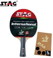 Stag International Table Tennis Racquet with wodden case( Multi- Color, 180 grams, Intermediate )