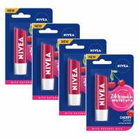 Nivea Lip Care Fruity Shine Cherry, 4.8g (Pack of 4)