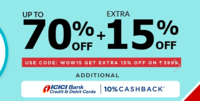 Lifestyle 72 Hours Sale Upto 70% Off + Extra 15% off + 10% Extra Cashback With ICICI Card