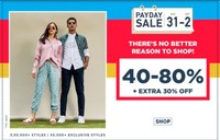 Ajio Pay Day Sale 31 To 2 Sep 40% To 80% Off + Extra 30% Off
