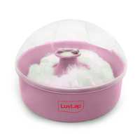 LuvLap Baby Powder Storage Container with Soft Acrylic Puff, BPA Free, Pink