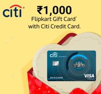 Apply for a Citi credit card on the Flipkart App & Get Flipkart Gift Card worth INR 1000