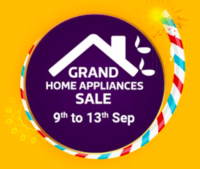 Flipkart Grand Home Appliances Sale 9-13 Sep :- Upto 75% off + Extra 10% off using Axis Cards
