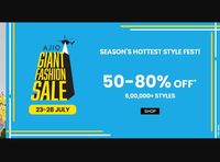Last Day - AJIO Giant Fashion Sale 50-80% OFF
