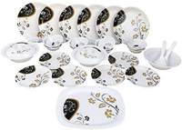 BLUE STREAK Melamine Dinner Set - 32 Pieces, Brown