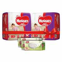 Huggies Wonder Pants Comfort Pack Medium Size Diapers (130 Count) and Huggies Baby Wipes - Cucumber & Aloe Pack of 2 (144 Wipes)

₹1150 