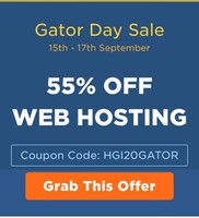 [Last Day] Gator Day Sale'-  Get Flat 55% off on hosting + Free .net along with hosting