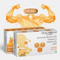 KIFER Healthgram Vitamin C 500mg Vitamin D3 400 I.U Zinc 7.5mg Chewable Tablets - 100 Orange Flavour Tabs
