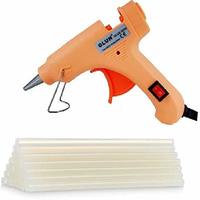 20W 20 WATT 7MM HOT MELT Glue Gun with ON Off Switch and LED Indicator (Free 10 Transparent Glue Sticks)