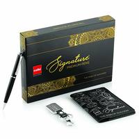 Cello Signature Ethos Gift set - Premium Metal Ball Pen with Keychain & Passport Holder