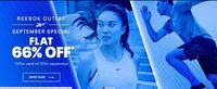 Reebok Outlet Flat 66% Off On Footwear & Accessories +10% Cashback through HDFC Cards 