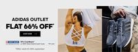 Adidas Outlet Flat 66% Off on Footwear & Accessories +10% Cashback through HDFC Cards