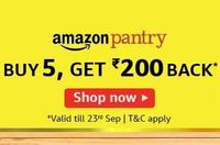 Few Hours - Amazon Pantry Buy 5 products and Get Rs 200 Cashback [ Suggestion Edit ]
