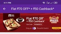 Ovenstory on Phonepe : Rs 70 off + 50 cashback