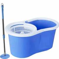V-Mop Plastic Classic Magic Dry Bucket Mop 360 Degree Self Spin Wringing With Rod Set @496