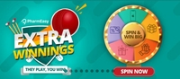 Pharmeasy Extra Innings-Spin the wheel offer(Discount on Medicine)