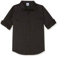 Amazon Brand - Jam & Honey Boy's Plain Regular fit Cotton Shirt