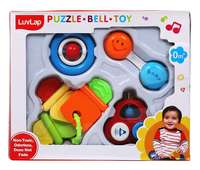 Luvlap Dumbell, Spinners, Press Horn and Fruit Teether Rattles for Baby, Multicolor