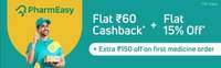 Get Flat Rs.60 Cashback+ Flat 15% Off+ Extra Rs 150 off on first medicine order in PharmEasy through PhonePe Switch