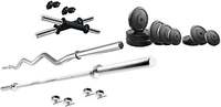 Bodykare Exercise & Gym Equipment Pack of6 kg Weight+ Weight Plates (Rubber) + 3ft curl Rod+ 5ft Straight Rod + 1 Pair of dumble rods 