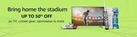 Amazon T20 Offer- Get Up to 50% off on TV, Cricket Gear and More