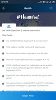 Use 100% SuperCash @ select e-pharmacies! on mobikwik