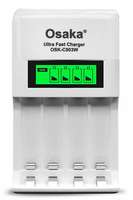 Osaka Ultra Fast Charger OSK-C903W LCD Charger for AA and AAA Ni-mh Rechargeable Batteries (White)