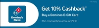 PhonePe: Get 10% Cashback up to Rs 200 on purchase of Dominos E-Gift Card