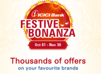 ICICI Festive Bonanza (Oct 1 - Nov 30) : Offers on Shopping, Loans, Cards & Bank Accounts