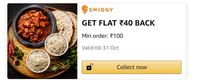 Swiggy Amazon Pay Offer - GET FLAT ₹40 BACK Min order: ₹100 [ User Specific ]