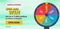 Amazan Home & Kitchen Spin And win Upto 5000 Cashback 