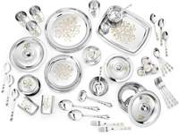 Classic Essentials Pack Of 61 Stainless Steel Premium Glory With Permanent Lazer Design Dinner Set