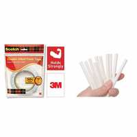 Scotch Double Sided Foam Tape (Length 3M, Width 24Mm) & Glun Hot Melt Transparent Glue Sticks For Glue Gun (7Mm - 25 Sticks)