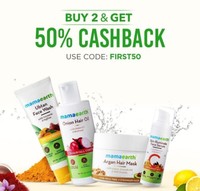 Mamaearth Buy 2 & Get Flat 50% Cashback + Free Vitamin c Toner On Order Above 499