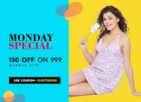 Clovia Monday Special : Flat 150 Off on 999 Sitewide 