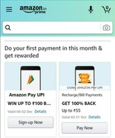 Amazon New Recharge/Bill payment Offer 100% upto 55 CB(User Specific)