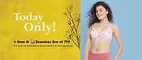 Clovia Today only sale- 4 Bras & 1 Seamless Bra @ Rs.799 + Get Extra 3% Via Coupon