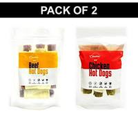 Chewers Beef Hotdogs Stick Dog Treat, Dog Chew Sticks, 3 Pieces with Chicken Hotdogs Stick Dog Treat, Dog Chew Sticks, 3 Pieces