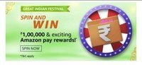 Amazon Spin and Win Rs. 100000 and exciting Amazon pay prizes