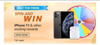 Amazon spin and win iPhone 11 and other exciting prizes