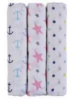 haus & kinder Think Pink Collection Cotton Muslin Swaddle Wrap for New Born Baby (Pack of 3)