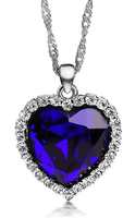 Sukkhi Modern Blue Titanic Valentine Heart Crystals from Swarovski Rhodium Plated Pendant for Women (P81086)