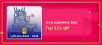 FLASH SALE 8AM-9AM | Flat 55% Off on Arts & Stationery Sets