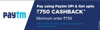 pay using paytm UPI & get upto rs750 cashback min order 799 @jiomart.com