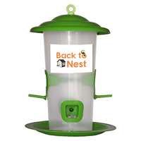 BackToNest Open Roof Design Weatherproof with Rain Water Drain Holes Wild Bird Feeder with Hanging Hook (Transparent)