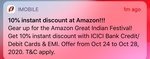 Amazon - 10% instant discount on ICICI debit/credit cards (24-28 oct)