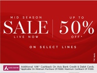 Marks & Spencer Mid Season Sale - Upto 50% Off On Selected Lines + Extra 10% Cashback through AXIS Bank Cards